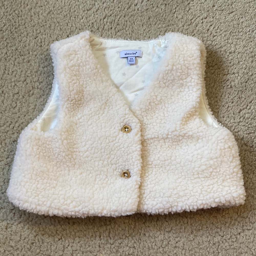 NEW Absorba Ivory fleece gilet/vest 2A